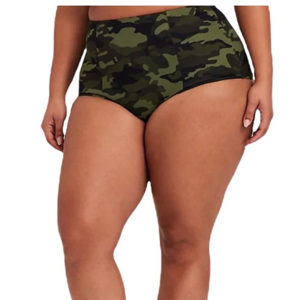 Torrid Camo Lattice swim bottoms size 0
